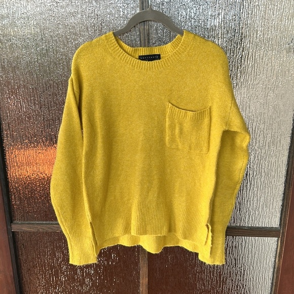 Sanctuary Fuzzy Knit Pocket Sweater Wool Blend Women's Size XS Yellow - Picture 3 of 8